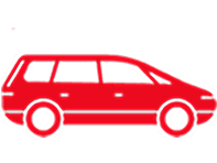 Red van icon representing used vans available for purchase.